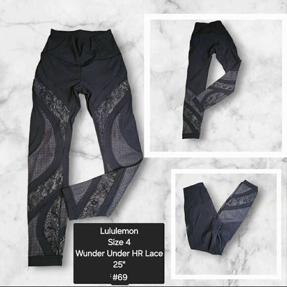 Lululemon Size 4 Wunder Under Lace HR - Picture 1 of 5